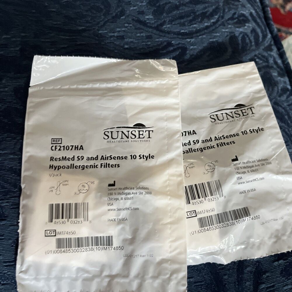 SUNSET HEALTHCARE CF2107HA 10 Style SYSTEM FILTERs 2 Packs